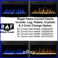 Regal Flame LW2028CRV 28in Curved Ventless Heater Electric Fireplace Insert