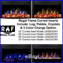 Regal Flame LW2028CRV 28in Curved Ventless Heater Electric Fireplace Insert