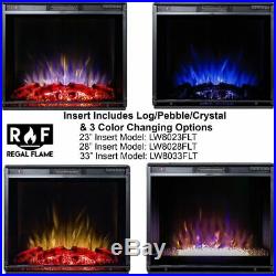 Regal Flame LW8028FLT 28in Flat Ventless Heater Electric Fireplace Insert