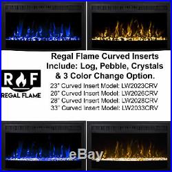 Ryan Rove 26 Inch Curved Ventless Heater Electric Fireplace Insert