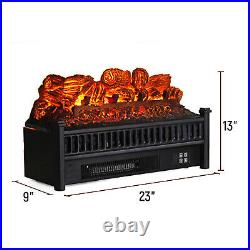 SUNNY 23 in Electric Fireplace Insert with Remote Control Realistic Flame Black