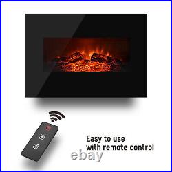 SUNNY 26'' 1400W Electric Fireplace Wall Mounted Insert Heater Remote Control