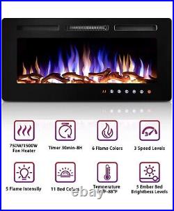 SUNNY FLAME 36 Inch Electric Fireplace Insert and Wall Mounted