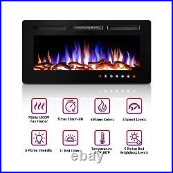 SUNNY FLAME 36 Inch Electric Fireplace Insert and Wall Mounted, Fireplace Hea