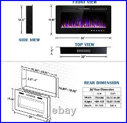 SUNNY FLAME 36 Inch Electric Fireplace Insert and Wall Mounted, Fireplace Heater