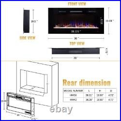 S-THROUGH Electric Fireplace Insert Recessed and Wall Mounted Electric Firepl