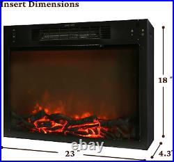 Sanoma 72'' Electric Fireplace with Charred Log Insert, for Rooms up to 210 Sq. F