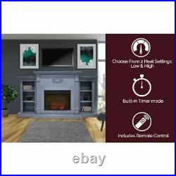 Sanoma 72 Electric Mantel Fireplace with Charred Log Insert