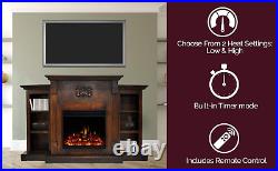 Savona 72'' Electric Fireplace with Enhanced Charred Log Insert Multi-Color Fl