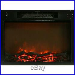 Sienna 34 In. Electric Fireplace with 1500W Log Insert and White Mantel