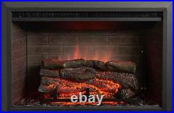 SimpliFire Electric Fireplace Insert, 32, Textured Logs, Remote, 1500W Heater