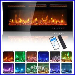 Smart WiFi Electric Fireplace Insert 1500W Adjustable Flames Remote Control