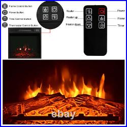 Snailhome Embedded Fireplace Electric Insert 7 Color Heater Flame Remote Control