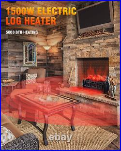 Sunday Living Electric Fireplace Heater, 1500W Fireplace Logs Insert with Realis