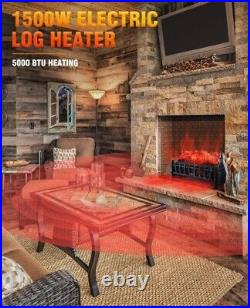 Sunday Living Electric Log Set Heater, Insert Fireplace Heater with Realistic Fl