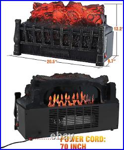 Sunday Living Electric Log Set Heater, Insert Fireplace Heater with Realistic Fl