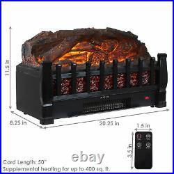 Sunnydaze Elegant Embers 20.25 Faux Log Electric Fireplace Insert Heater
