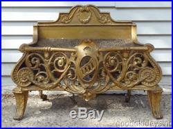 Superb Cast Iron Antique Fireplace Insert w Embers Nice Big Ornate Electric