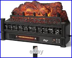 TURBRO Eternal Flame Infrared Electric Fireplace Logs, 23 Infrared Quartz