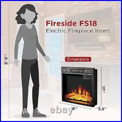 TURBRO Fireside 18 in. Realistic Flames Electric Fireplace Insert, Remote (26B)