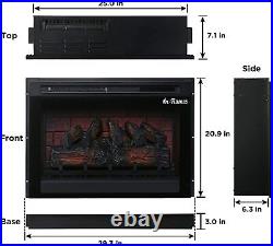 TURBRO in-Flames 28 Inch in-Wall Recessed Electric Fireplace Insert