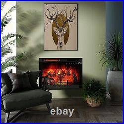 TURBRO in-Flames 28 Inch in Wall Recessed Electric Fireplace Insert 3d Flames