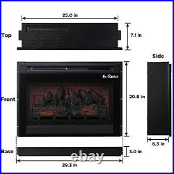 TURBRO in-Flames 28 Inch in-Wall Recessed Electric Fireplace Insert Realist