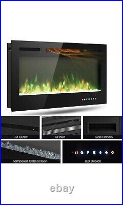 Tangkula 40 inches Electric Fireplace Insert with Thermostat- New In Box