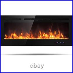 Tangkula 50 inches Electric Fireplace Insert with Thermostat in-Wall Recessed