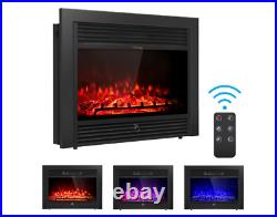 The 28.5 Fireplace Electric Embedded Insert Heater Glass Log Flame Remote