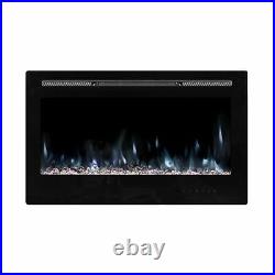 U-MAX 36 Recessed Wall Mounted Electric Fireplace Insert, 9 Colors Flame/Tou
