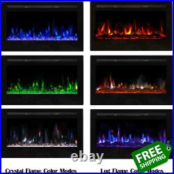 U-MAX 36 Recessed Wall Mounted Electric Fireplace Insert, 9 Colors Flame/Touch