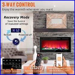 VEVOR Electric Fireplace 36-Inch Recessed Wall Mounted Remote Control Timer