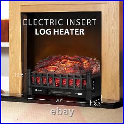 VIVOHOME 110V Electric Fireplace Insert Log Quartz Realistic Ember Bed Fan Heate