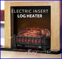 VIVOHOME 110V Electric Fireplace Insert Log Quartz Realistic Ember Bed Heater