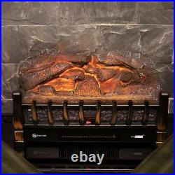 VIVOHOME 110V Electric Fireplace Space Heater with 3D Insert Log Flame Ember Bed