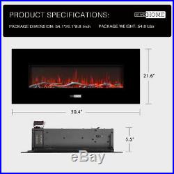 VIVOHOME 50.4 Remote Electric Fireplace Wall Mounted Insert Log 3D Flame Heater