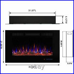 Valuxhome 36 Electric Fireplace Recessed Fireplace Insert with Remote Control