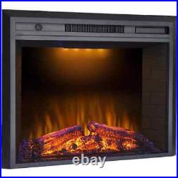 Valuxhome Electric Fireplace Insert 33 750-1500W Overheating Protection Black