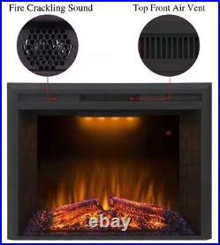 Valuxhome Electric Fireplace Insert 33 750-1500W Overheating Protection Black