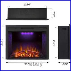Valuxhome Electric Fireplace Insert With Overheating Protection Indoor 33 Black