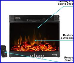 Vermont Electric Fireplace Stove Insert with Remote Control 3-D Effects and Cr
