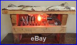 Vintage Electric Crackling Glowing Fireplace Logs Insert Log Set