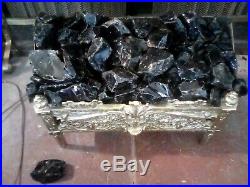 Vintage electric fireplace insert with glass rocks
