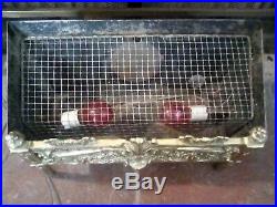Vintage electric fireplace insert with glass rocks
