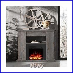WAMPAT Electric Fireplace Insert 18'' Freestanding Heater with Remote Control