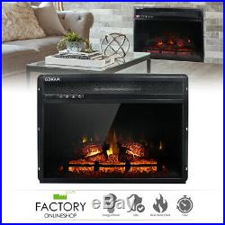 Wall Insert 1400W Electric Fireplace Heat withRemote LED Flame Timer Heater
