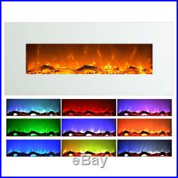 Wall Mount Electric Fireplace Heater Color Changing Flame Insert Home Decor 50