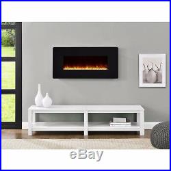Wall Mount Electric Fireplace Heater Insert Glass Flame Home Stove Living Room