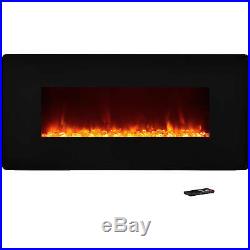 Wall Mount Electric Fireplace Heater Insert Glass Flame Home Stove Living Room